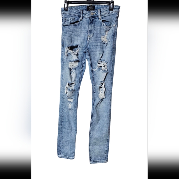 Forever 21 Denim - Forever 21 Light Blue Distressed Skinny Jeans